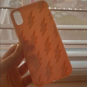 Black and White Polka Dotted Lightning Bolt Pink Phone Case Iphone X